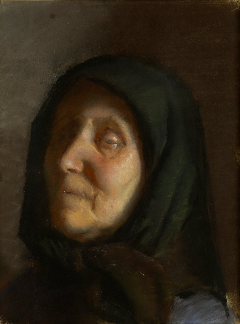 Dansk: Blind kone En blind kvinde af Anna Ancher