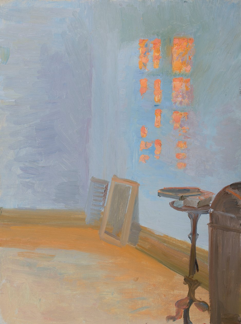 Aftensol i kunstnerens arbejdsværelse på Markvej. af Anna Ancher