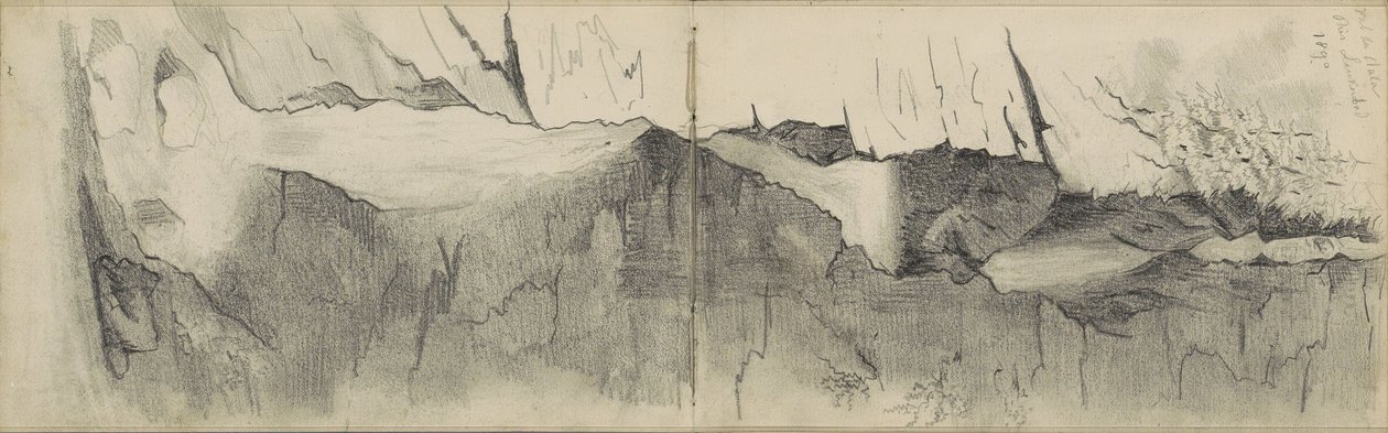 Vandfald i Dala-dalen nær Leukerbad af Anna Catharina Maria van Eeghen (possibly)
