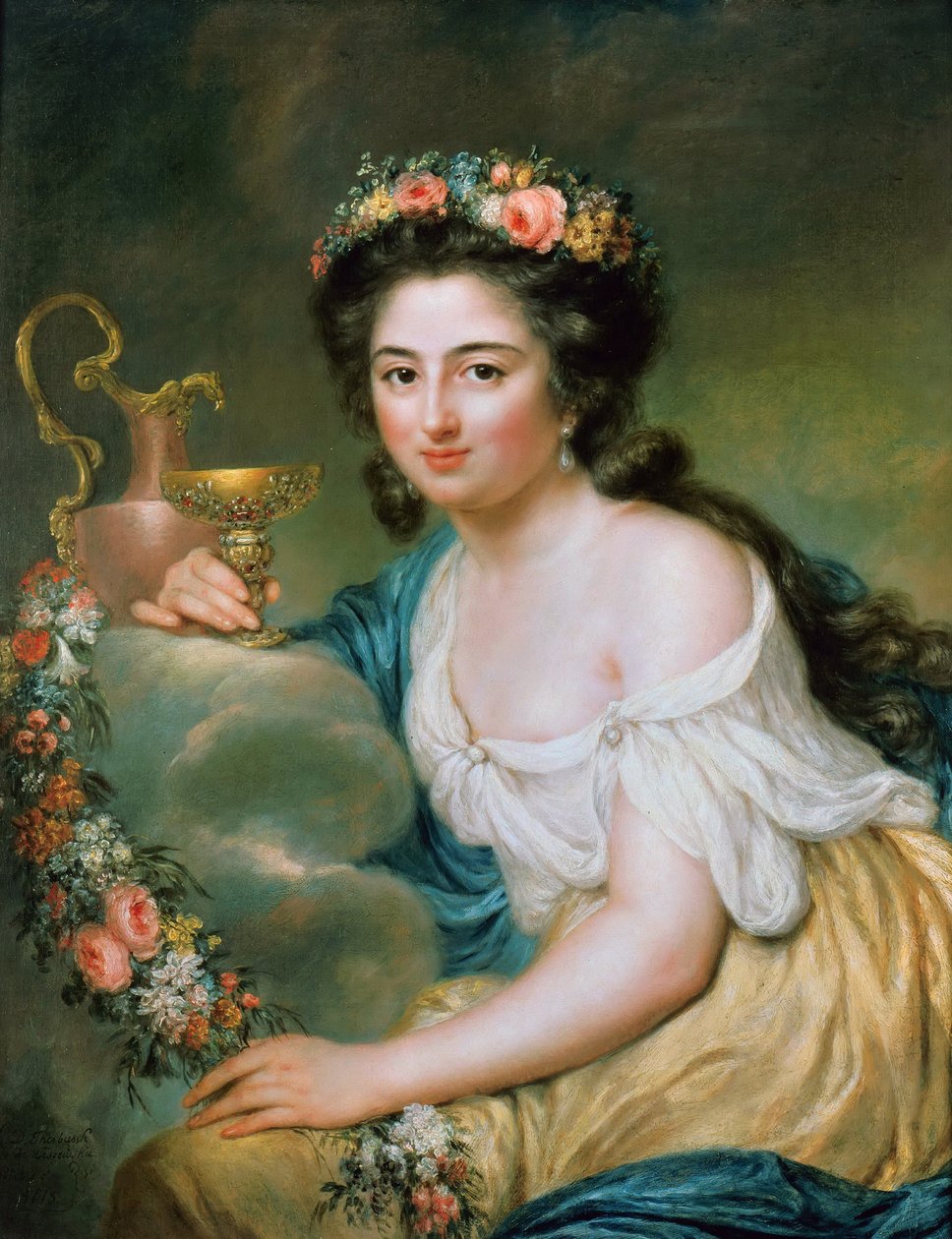 Portræt af Henriette Herz, født De Lemos 1764-1847 som Hebe, 1778. af Anna Dorothea Therbusch