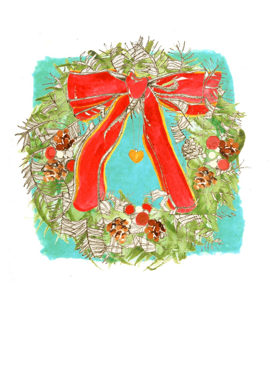 Julekrans (blandet medier) af Anna Platts