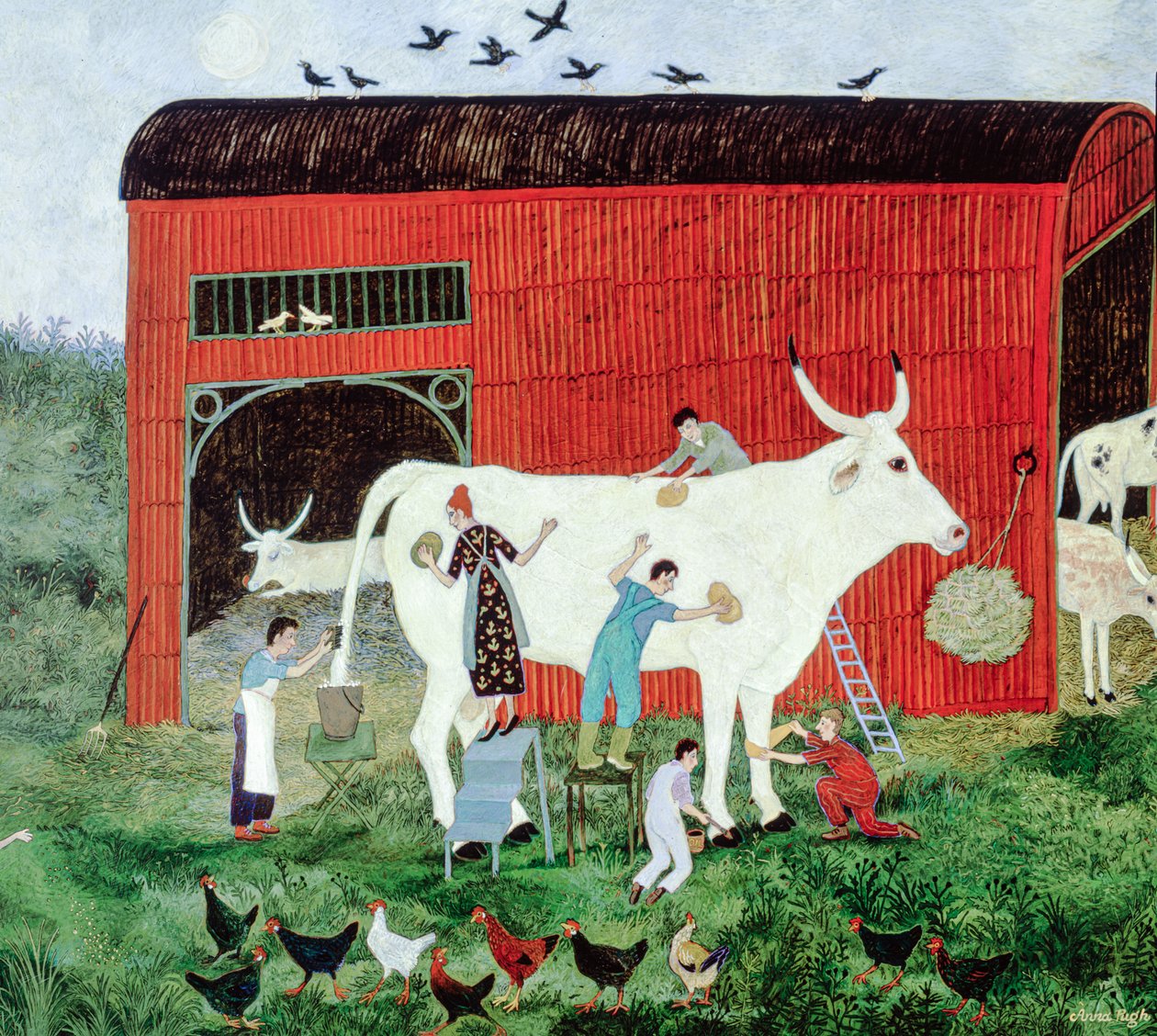En tidlig start, 2007 (akryl) af Anna Pugh