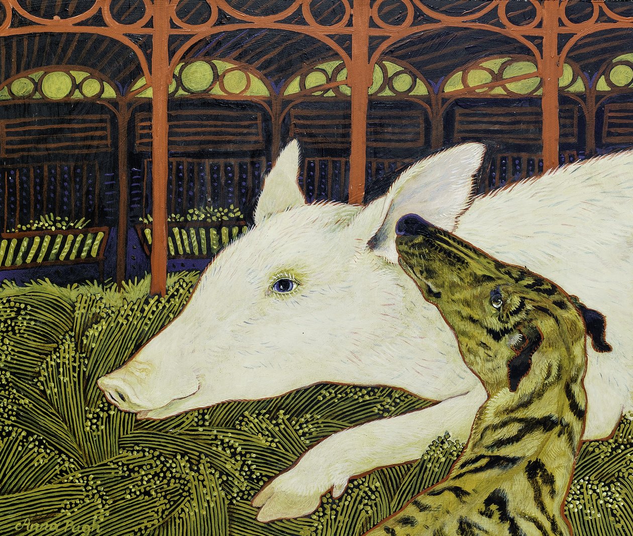 Best of Friends, 2017 (akryl) af Anna Pugh