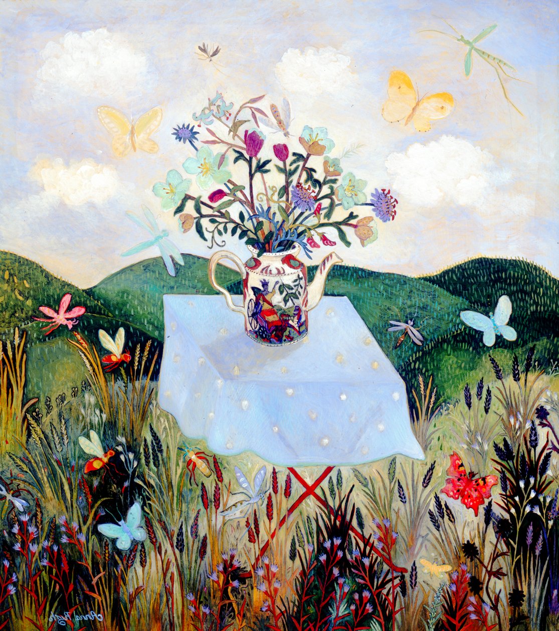 Insekter og sommerfugle, 2003 (akryl) af Anna Pugh