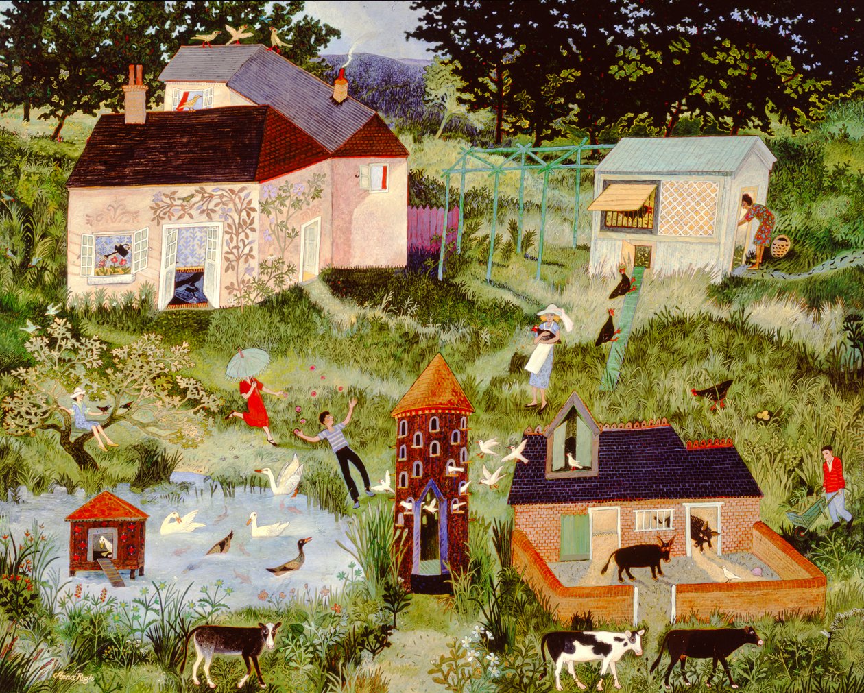 Ducking and Diving, 2006 (akryl) af Anna Pugh