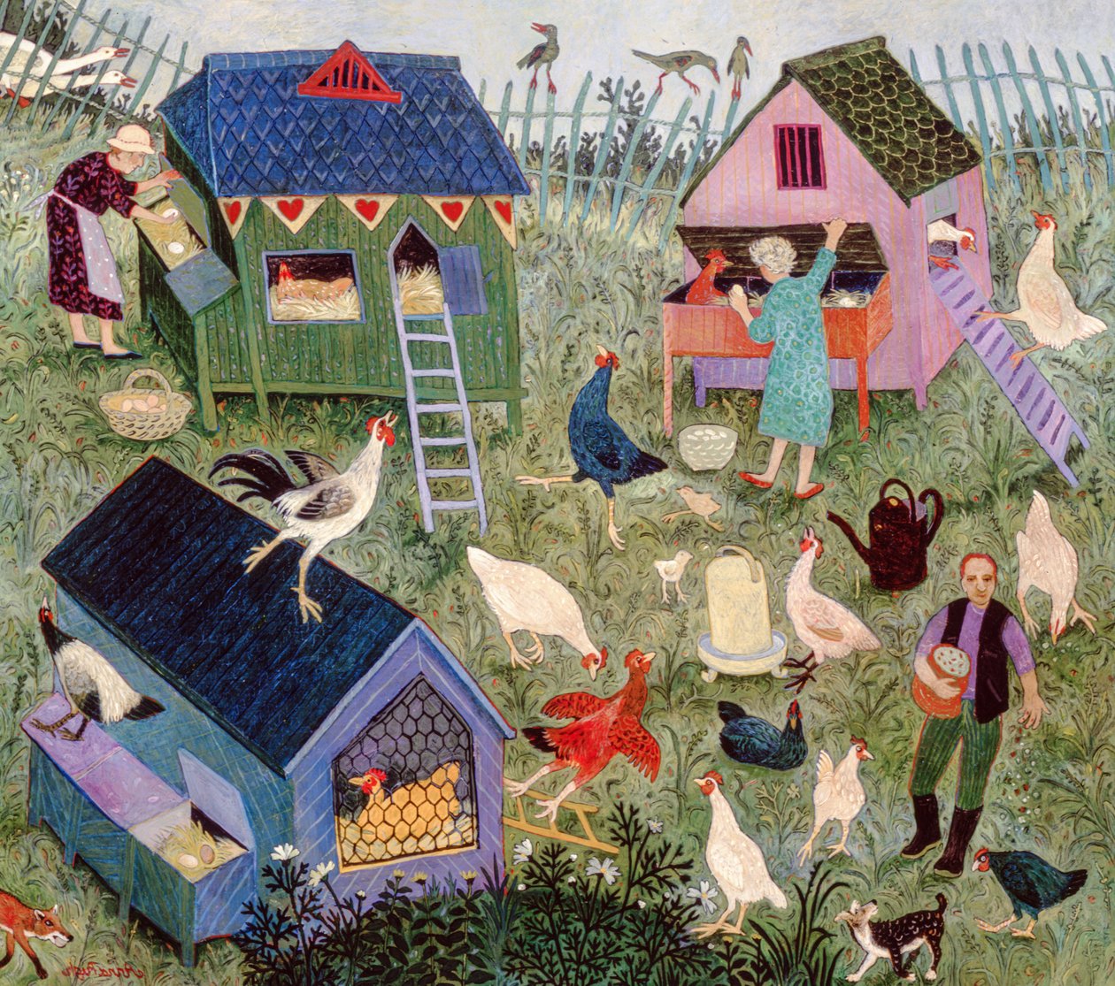 Indsamling af æg, 2003 (akryl) af Anna Pugh