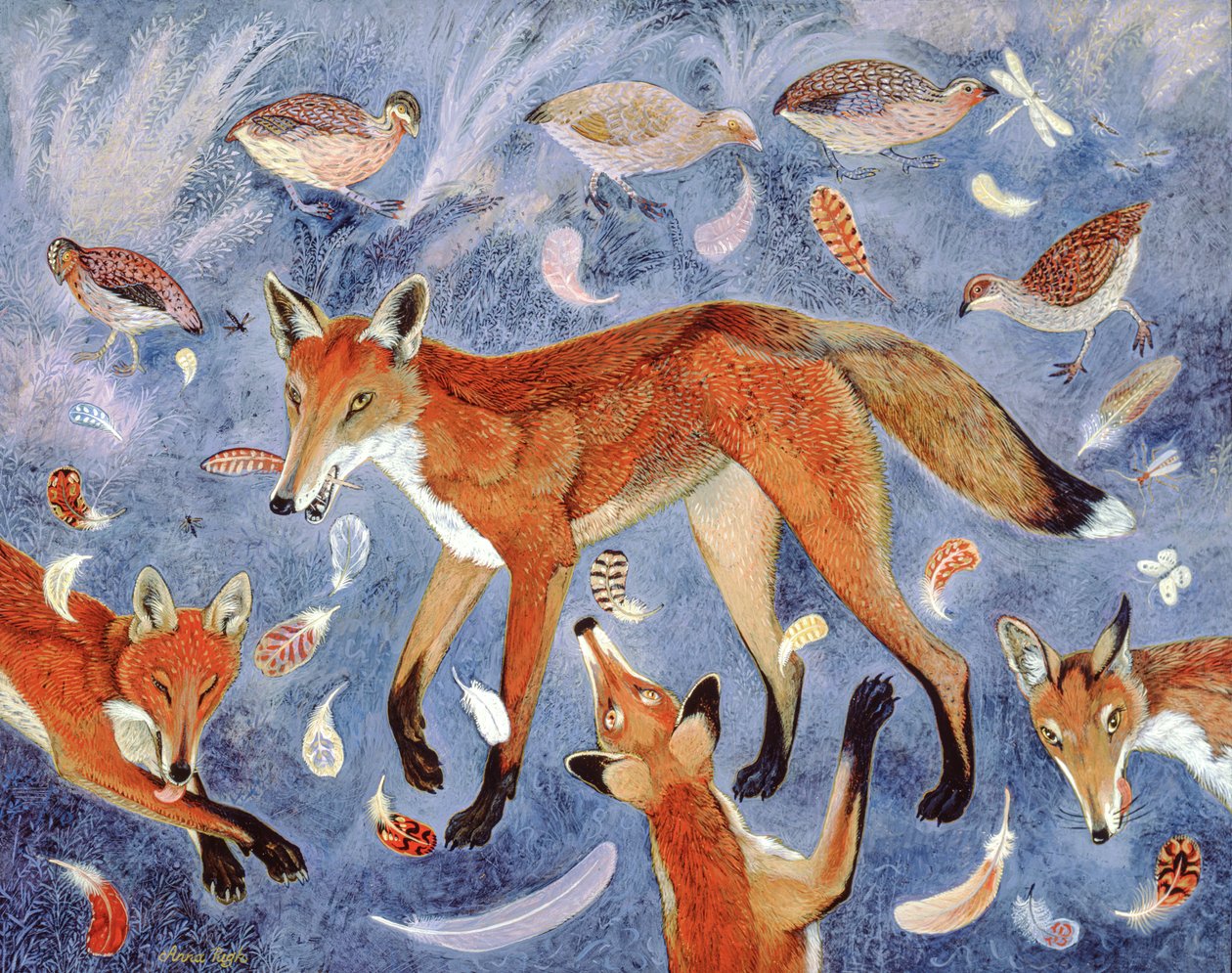 Færdiggørelse af fjerene, 2003 (akryl) af Anna Pugh