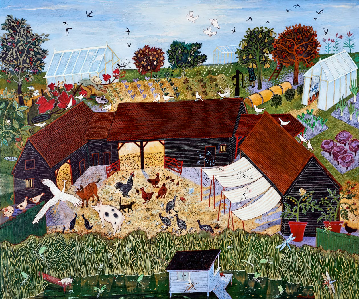 Hjemmedyrket, 2013 (akryl) af Anna Pugh
