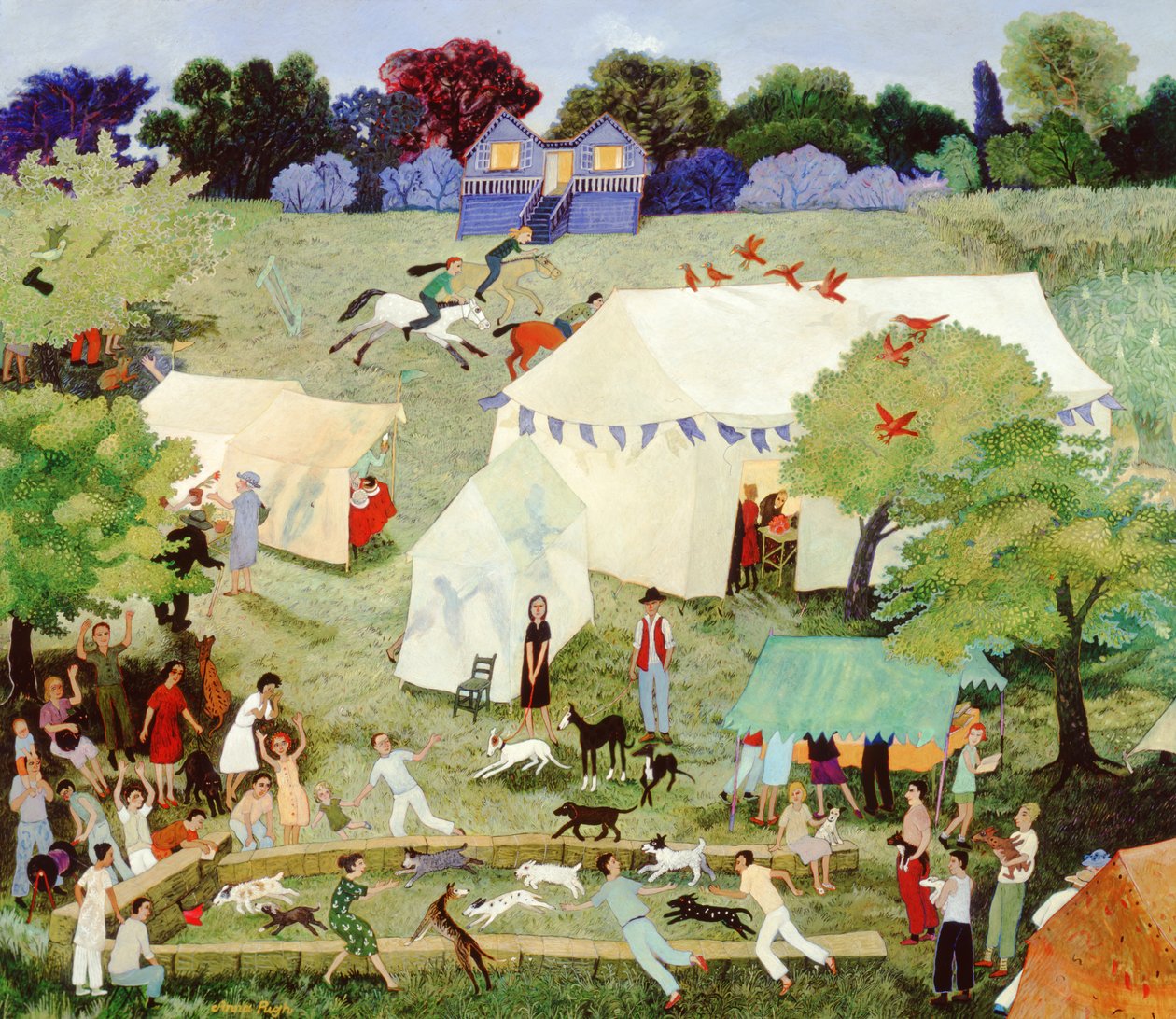 Kipper lægger æg på Furrie, 2007 (akvarel) af Anna Pugh