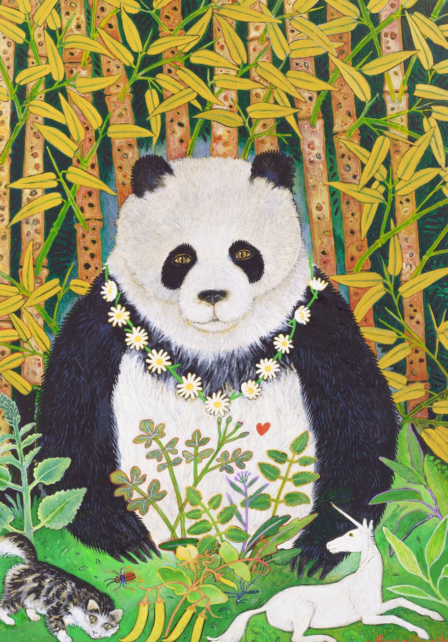 Panda og venner, 2021 (maleri) af Anna Pugh