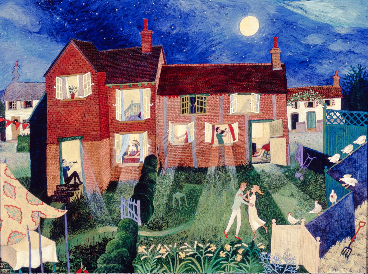Sommerbryllup, 2000 (akryl) af Anna Pugh