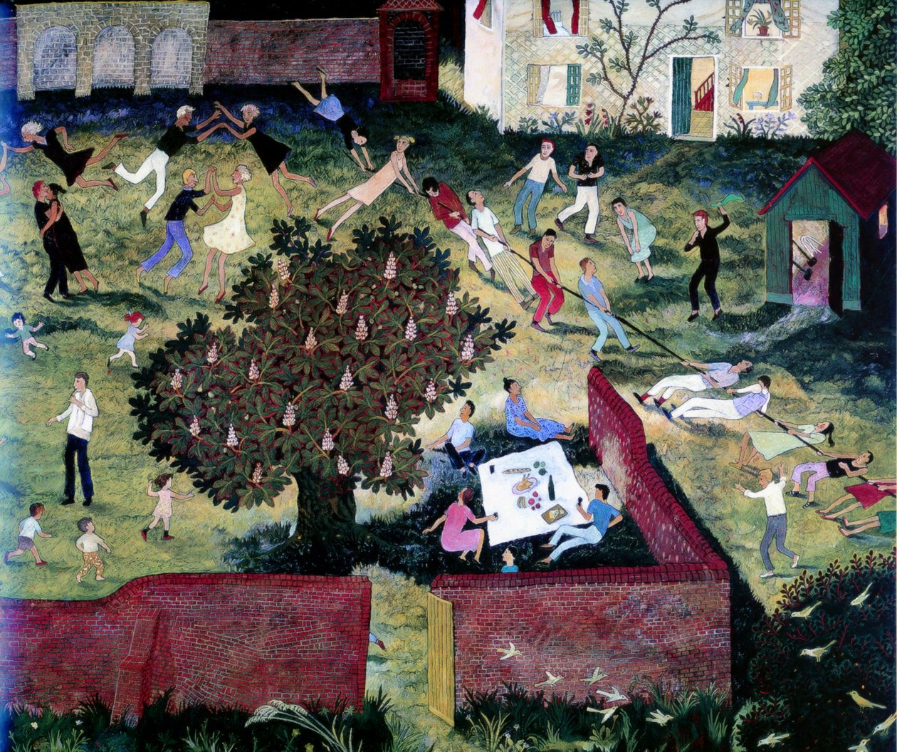 Tovtrækning, 2000 (akryl) af Anna Pugh
