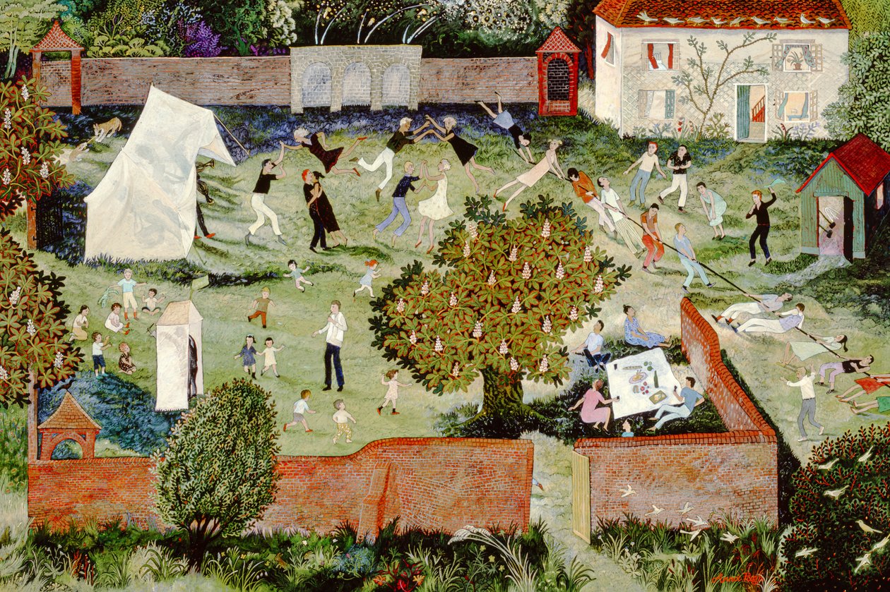 Tovtrækning, 2000 (akryl) af Anna Pugh