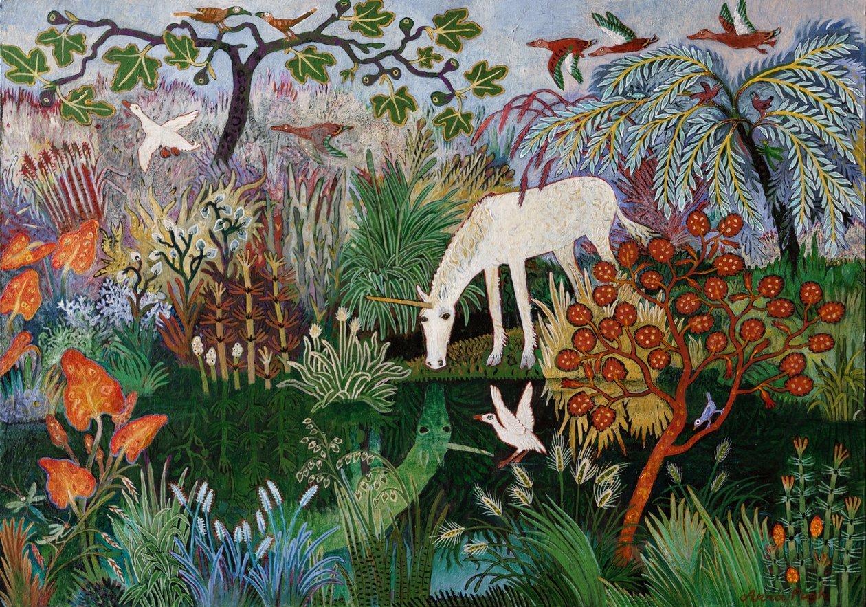 Unicorn Pool, 2018 (akryl) af Anna Pugh