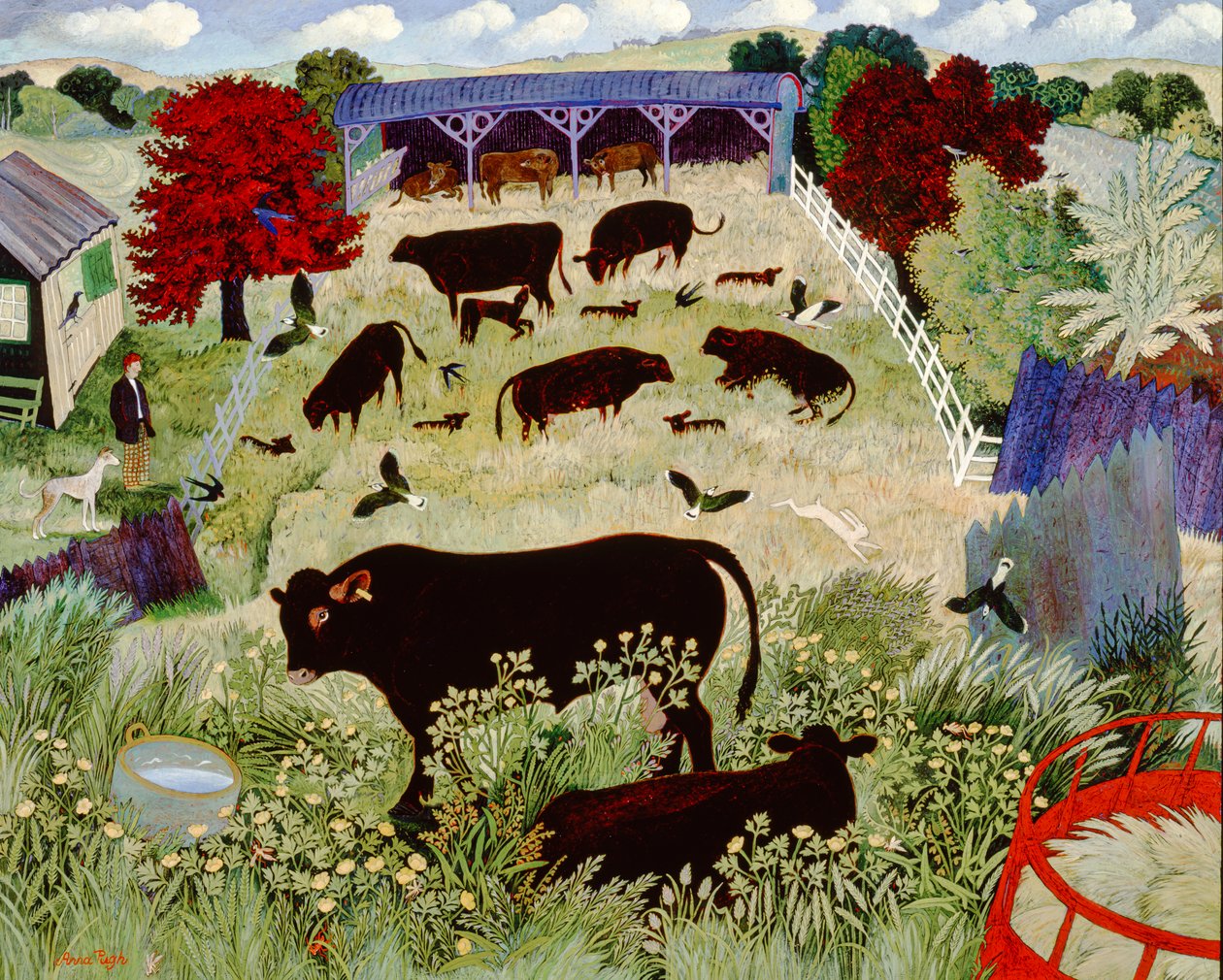 Hvem tæller, 2000 (akryl) af Anna Pugh