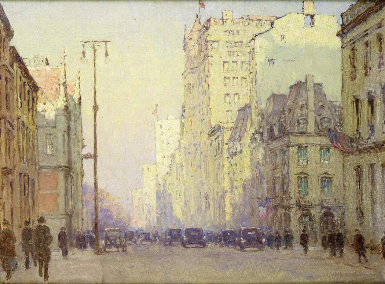 5th Ave, at 57th Street, ca. 1918 (olie på lærred) af Anna Richards Brewster