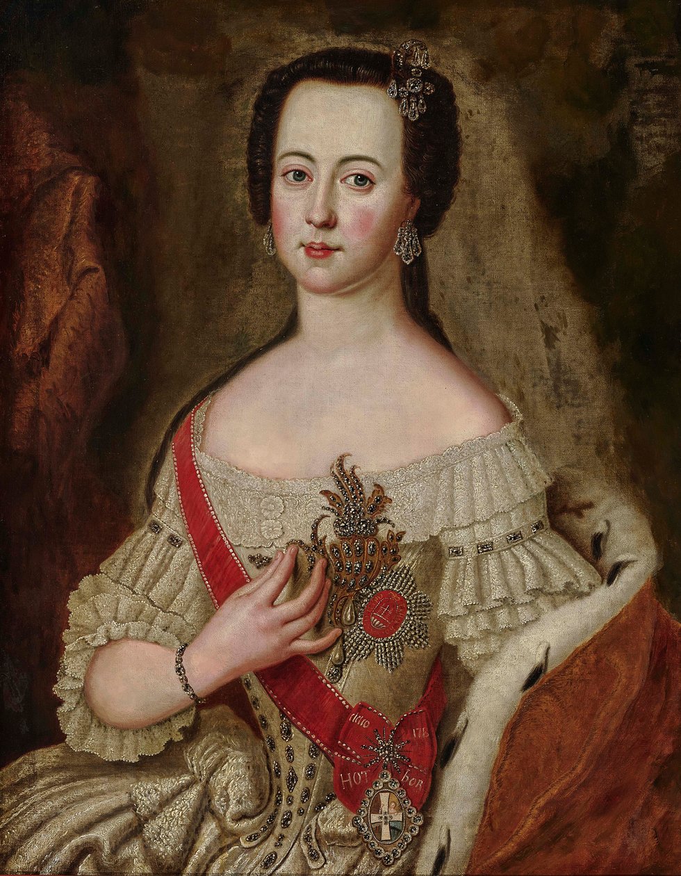 Portræt af kejserinde Catherine II 1729-1796. af Anna Rosina Lisiewska