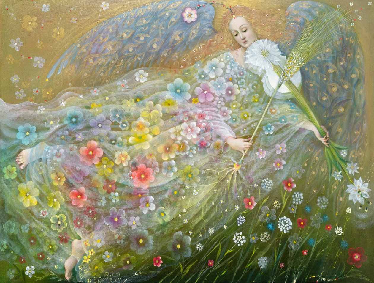 Angel of the Wheat, 2018 (olie på belgisk linned) af Annael Anelia Pavlova