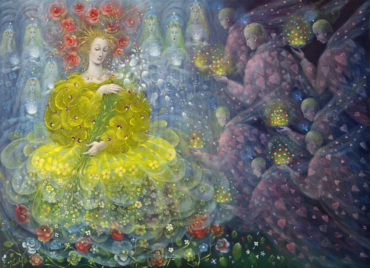 Queen of Flowers, 2018 (olie på belgisk linned) af Annael Anelia Pavlova