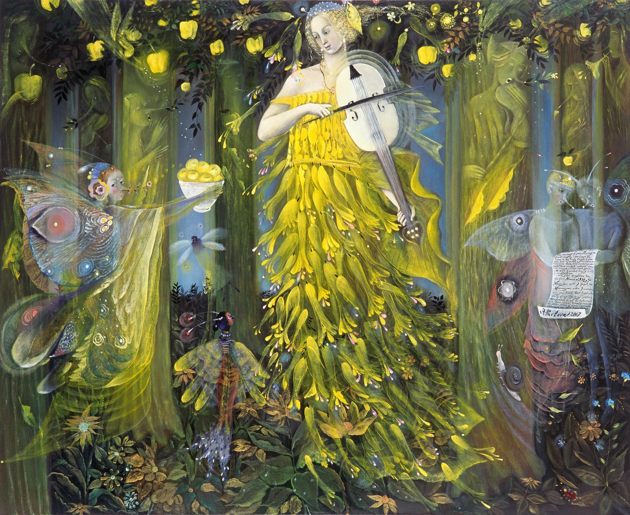 Queen of Quinces - efter musik af Max Reger, 2007 (olie på belgisk linned) af Annael Anelia Pavlova