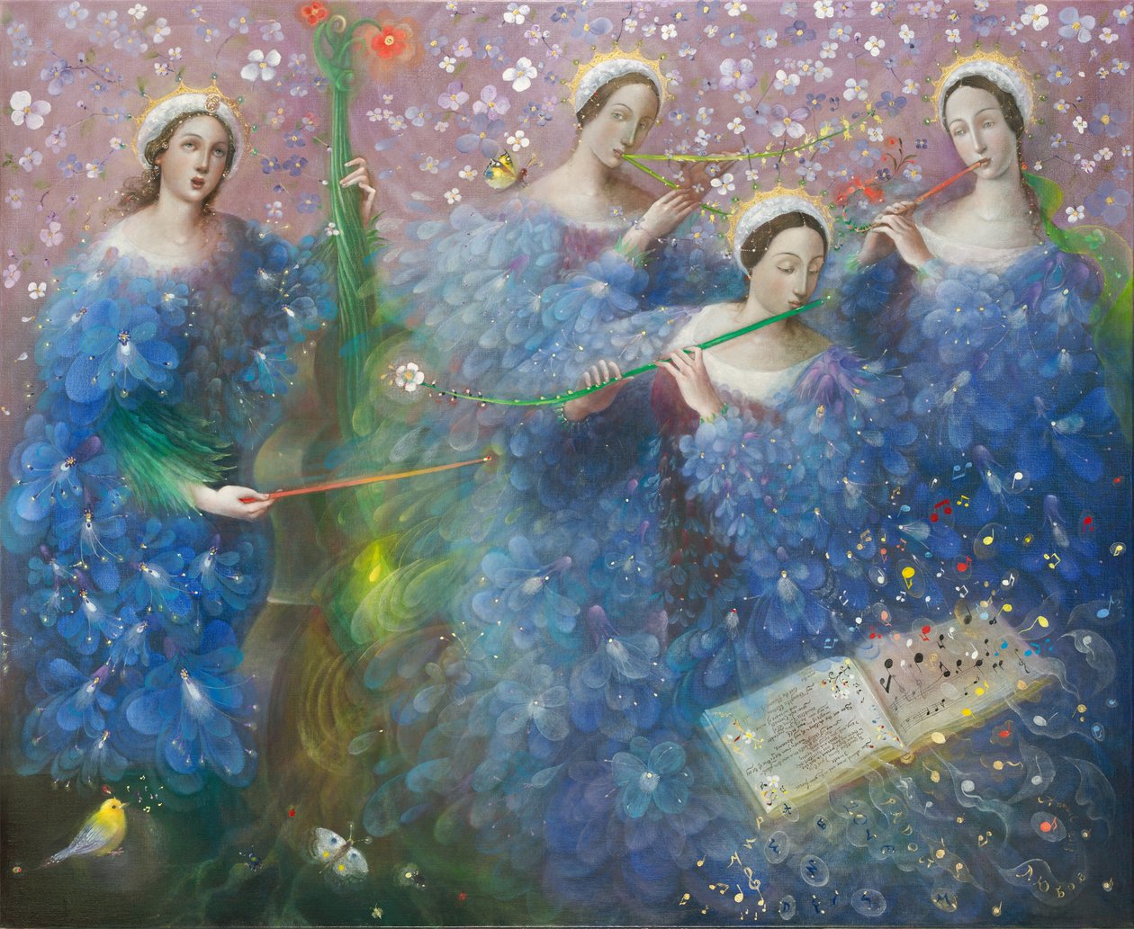 Song of the Goddess Natura - efter musik af Max Reger, 2013 (olie på belgisk linned) af Annael Anelia Pavlova