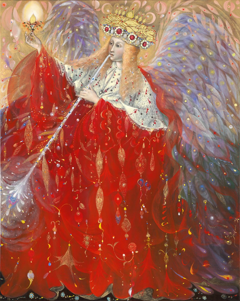 The Angel of Life, 2009 (olie og bladguld på belgisk linned) af Annael Anelia Pavlova