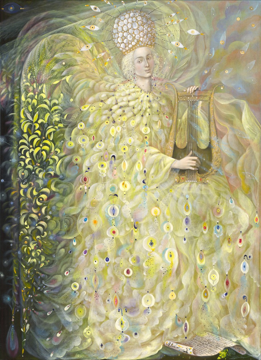 The Angel of Wisdom, 2009 (olie og bladguld på belgisk linned) af Annael Anelia Pavlova