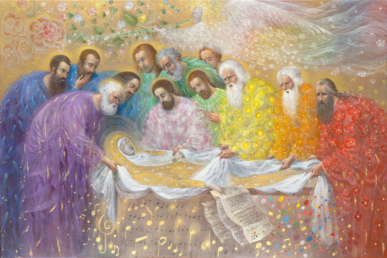 The Burial of Virgin Sophia, 2014 (olie og bladguld på belgisk linned) af Annael Anelia Pavlova