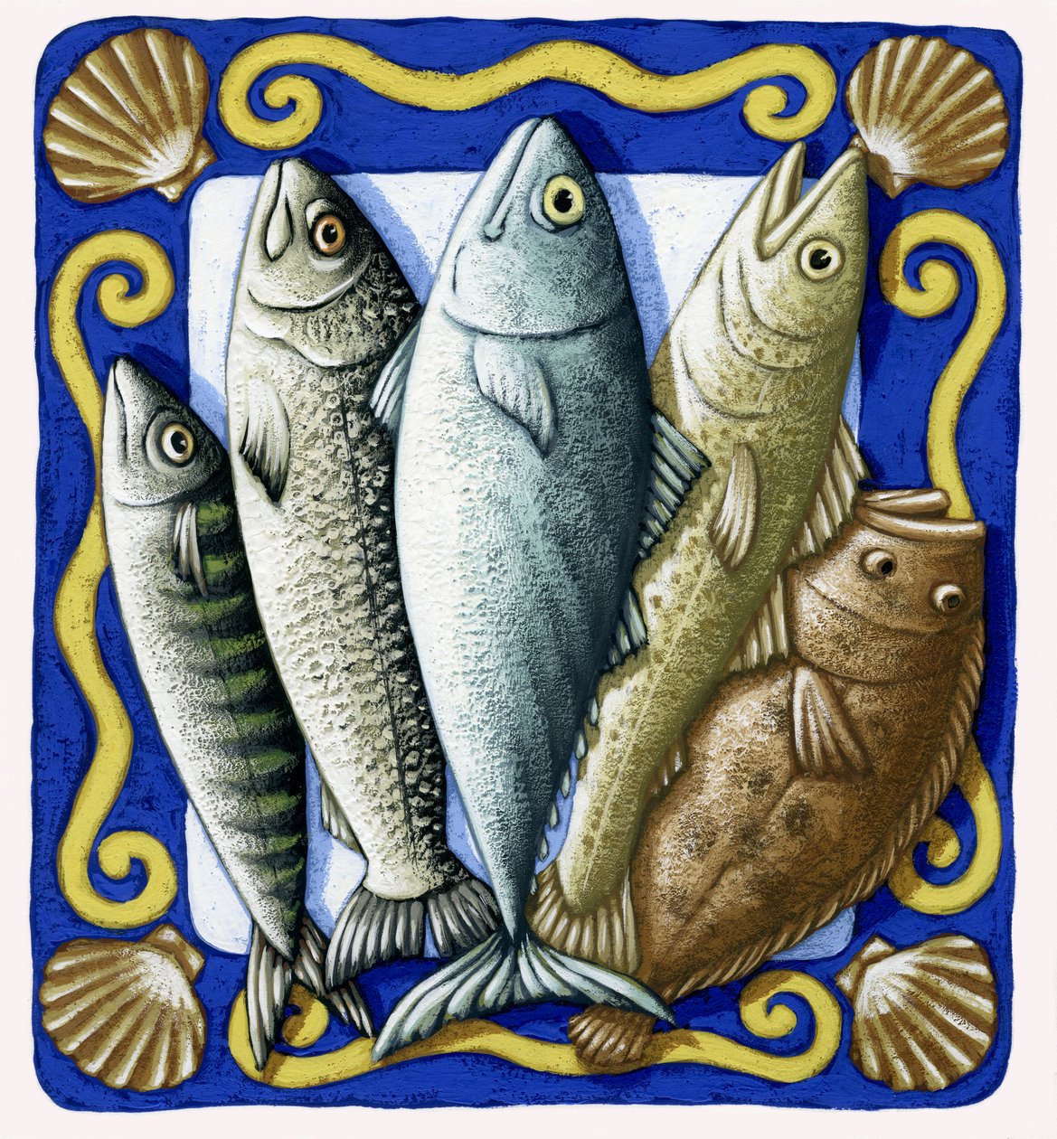 Frisk fisk, 2014 (gouache) af Annalisa Morrocco