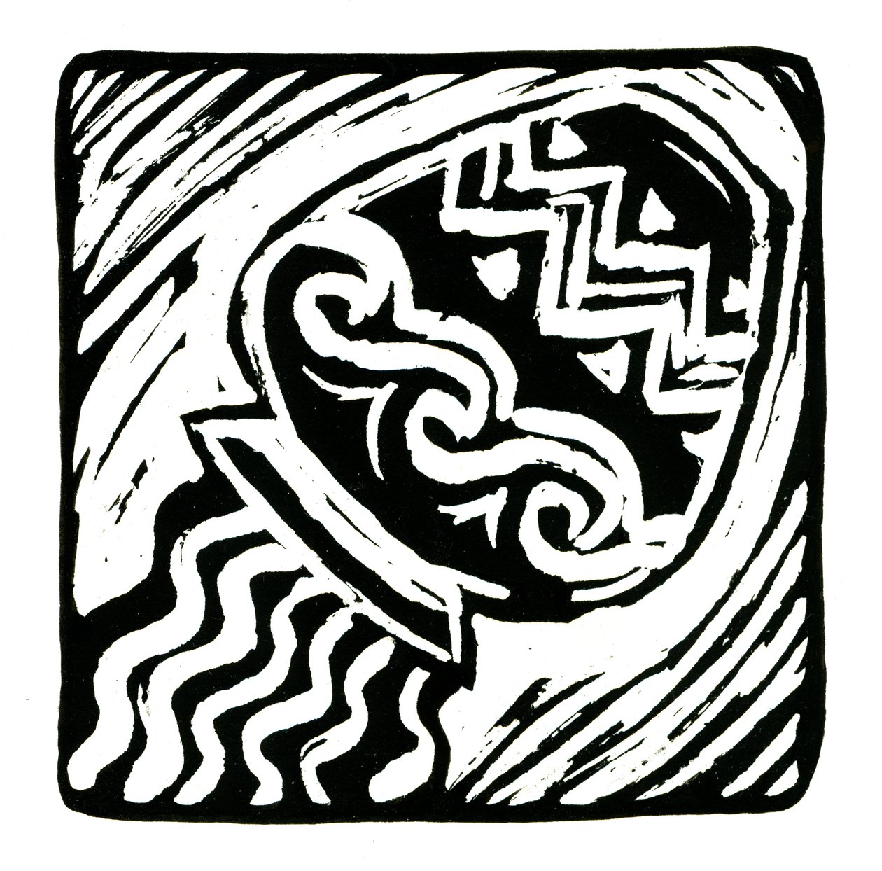 Horoskop (Vandmand), 2017 (linnedprint) af Annalisa Morrocco