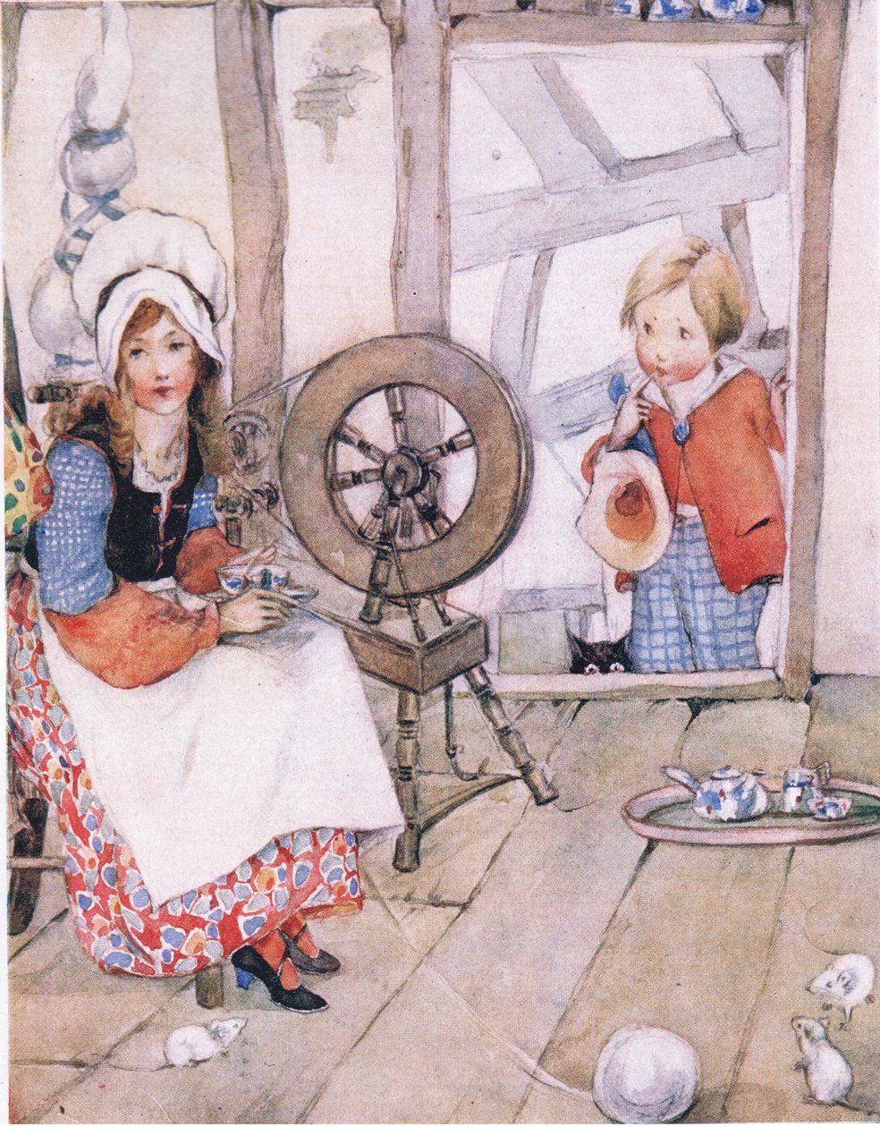 De besøgende, fra The Big Book for Children (Herbert Strang) udgivet af Humphrey Milford, Oxford University Press, ca. 1920 af Anne Anderson