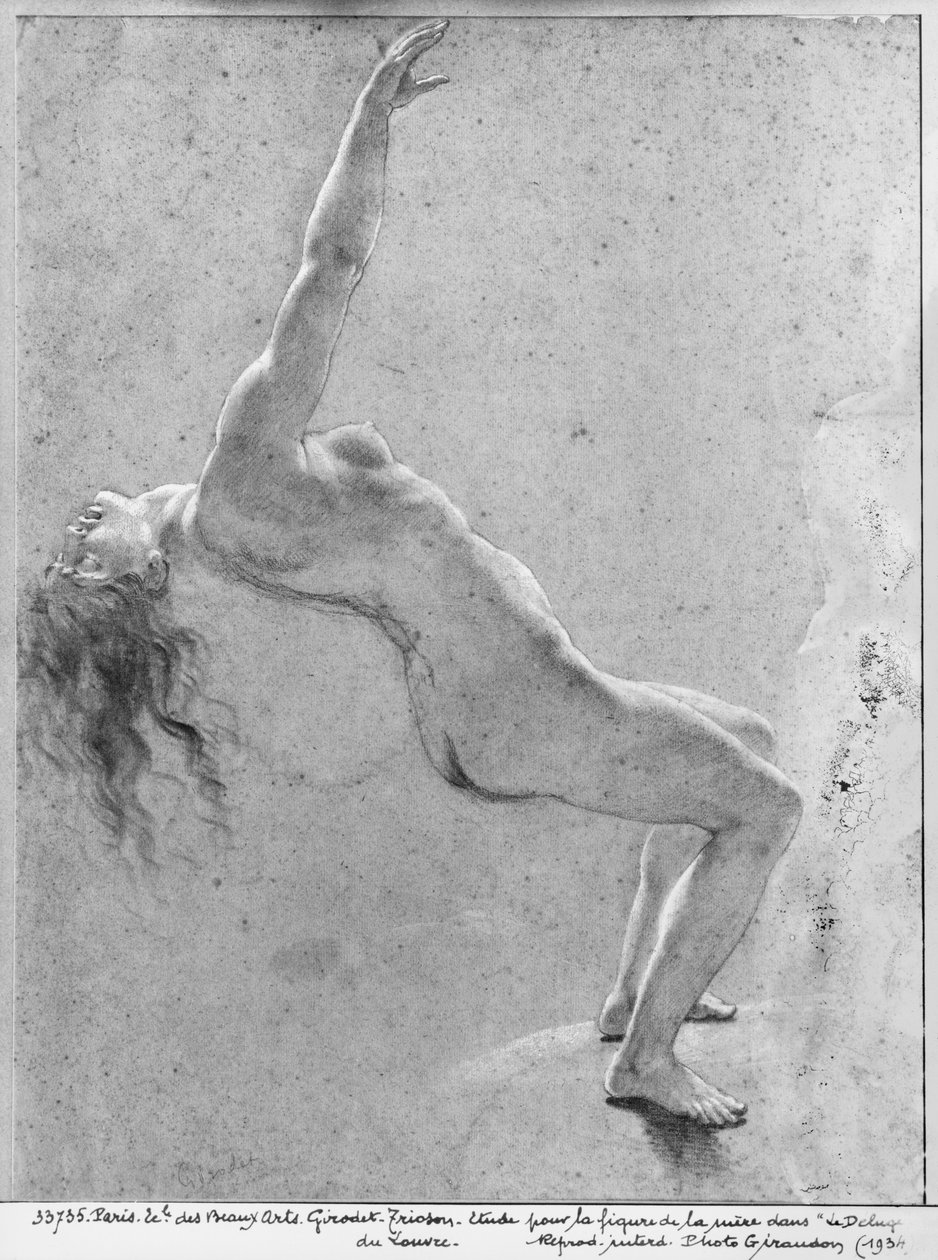 Oversvømmelsesscene, undersøgelse af nøgen kvinde af Anne Louis Girodet de Roucy Trioson