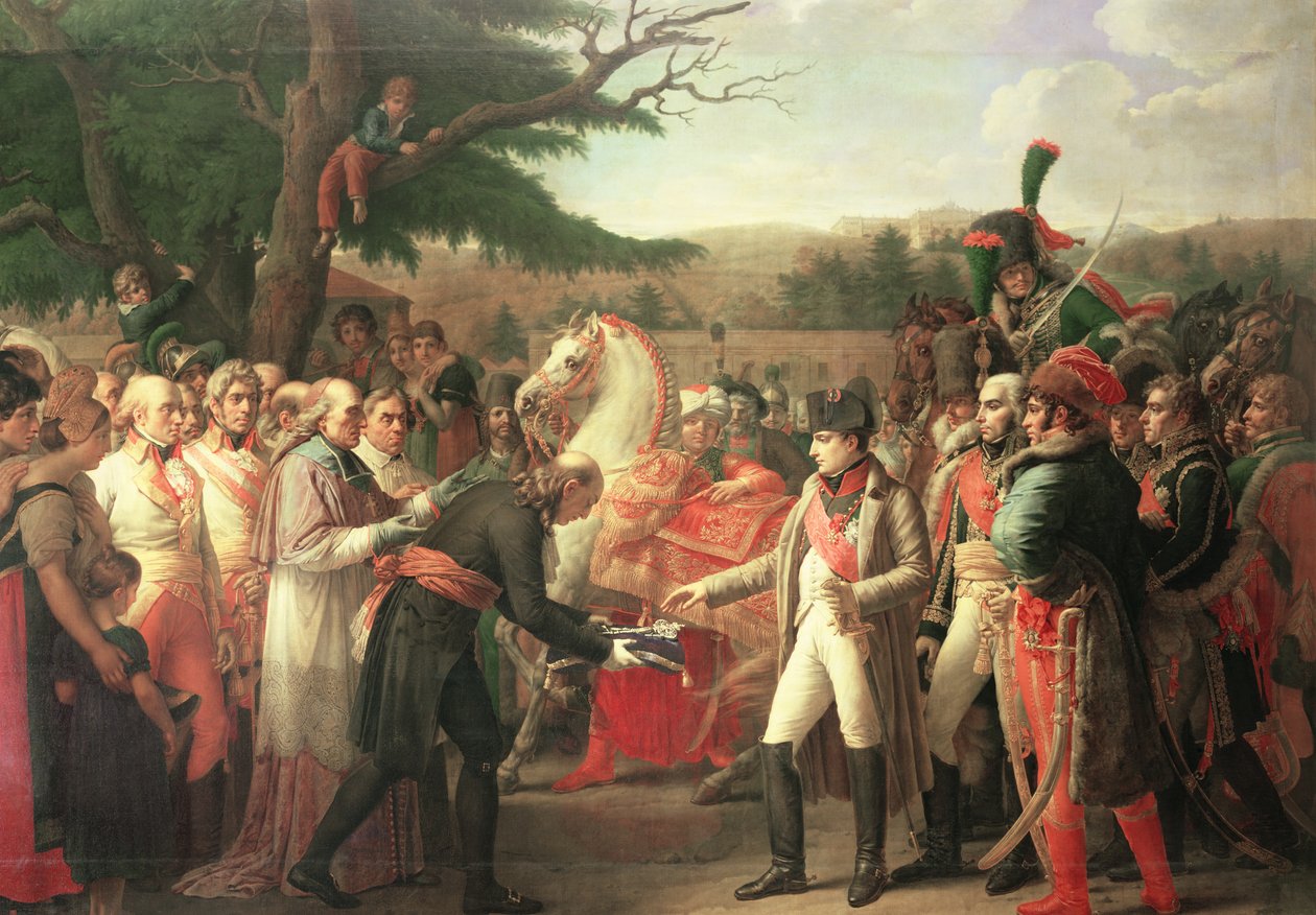 Napoleon Bonaparte (1769-1821) Modtagelse af Wiens nøgler på Schloss Schonbrunn, 13. november 1805, 1808 af Anne Louis Girodet de Roucy Trioson