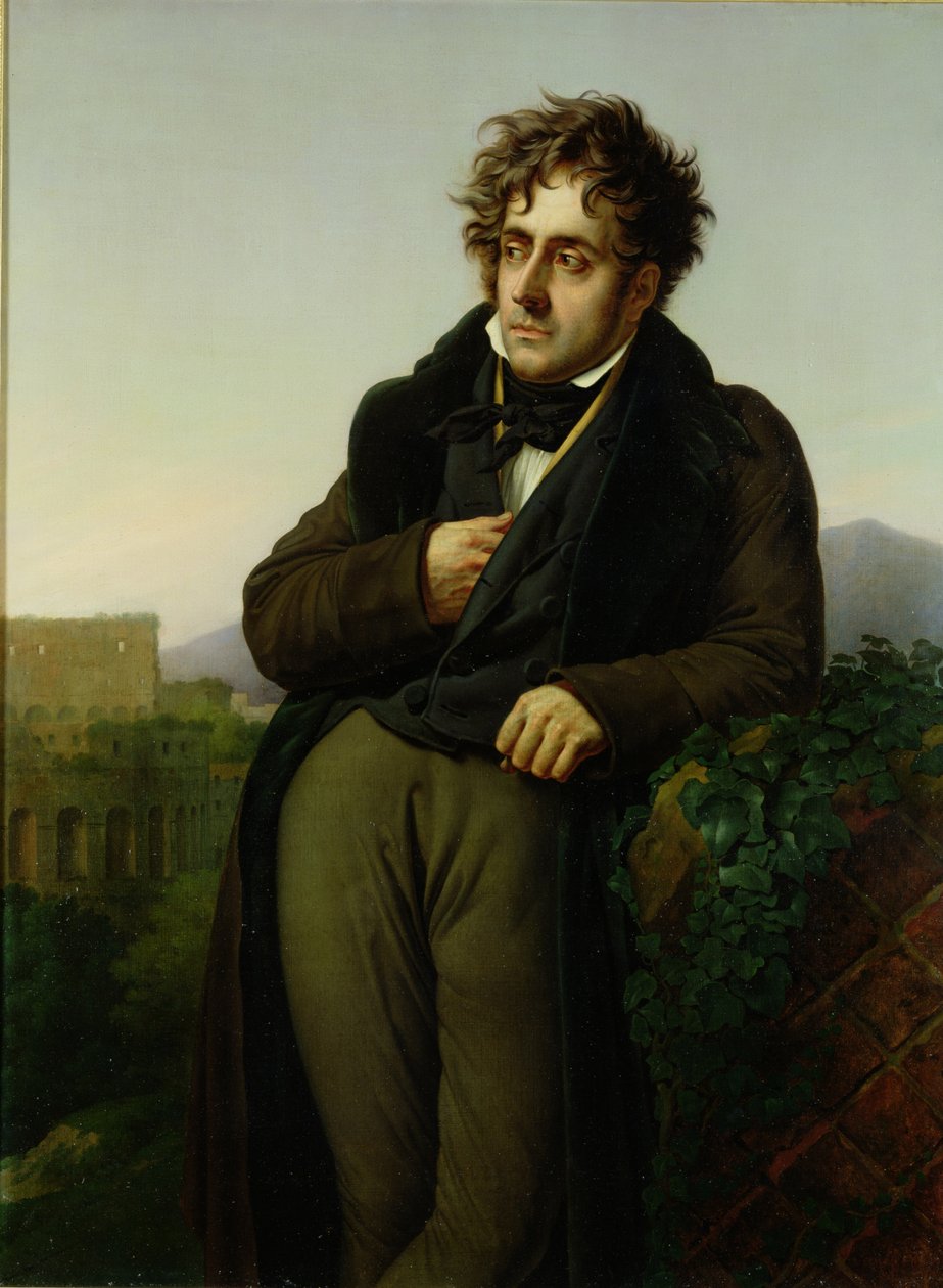 Portræt af Francois Rene (1768-1848) Vicomte de Chateaubriand, 1811 (se også 245771) af Anne Louis Girodet de Roucy Trioson