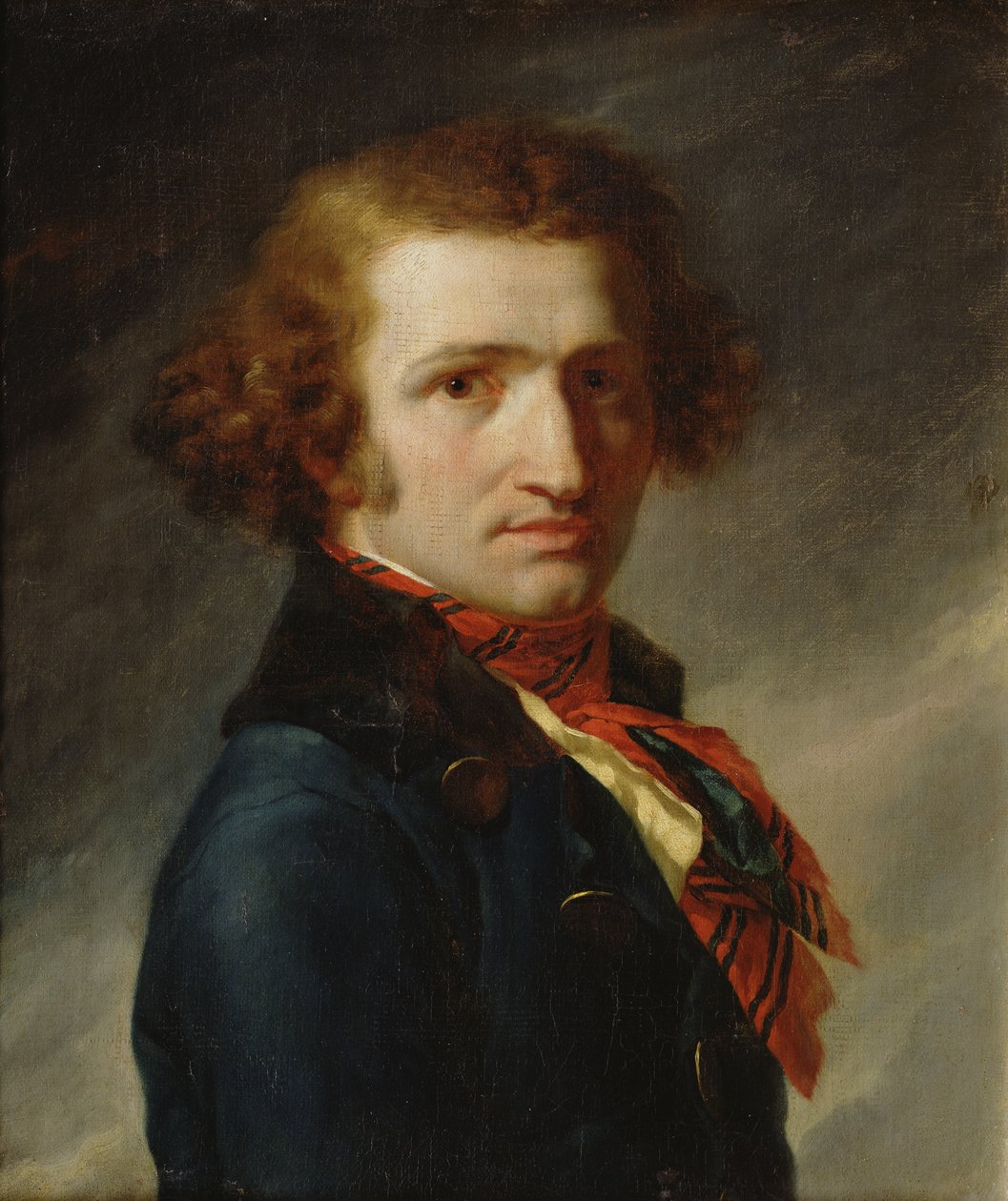 Portræt af en mand i blåt tøj af Anne Louis Girodet de Roucy Trioson