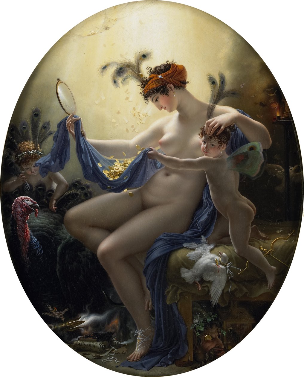Portræt af Mademoiselle Lange som Danaë af Anne Louis Girodet de Roussy Trioson