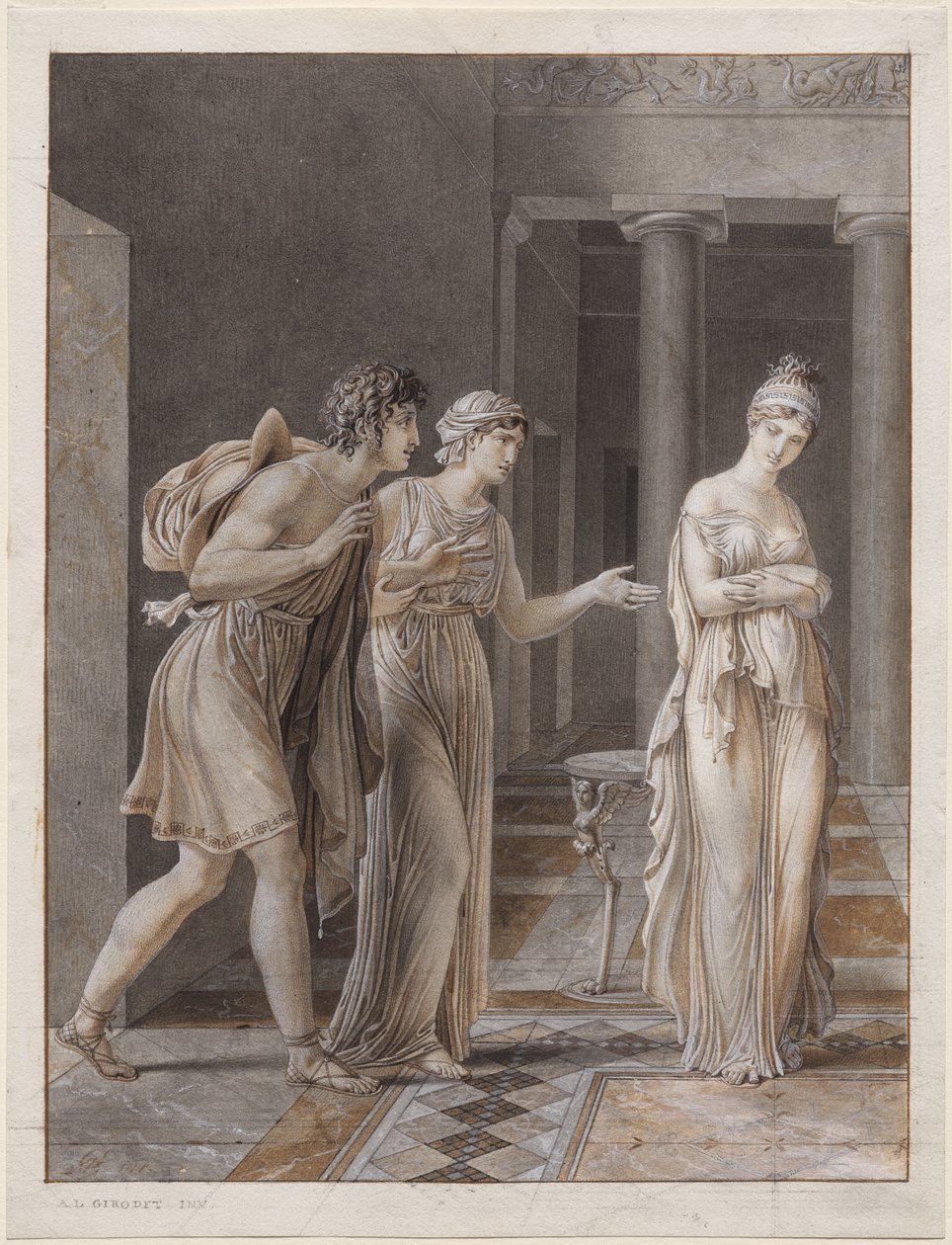 Mødet mellem Orestes og Hermione af Anne-Louis Girodet de Roucy-Trioson