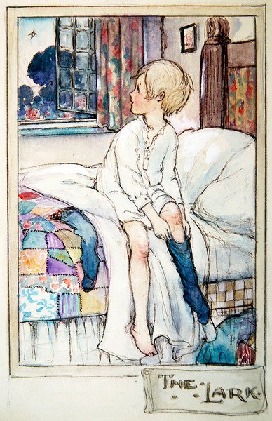 Lærken, ca. 1916 (pen & blæk med akvarel & blyant på papir) af Anne Anderson