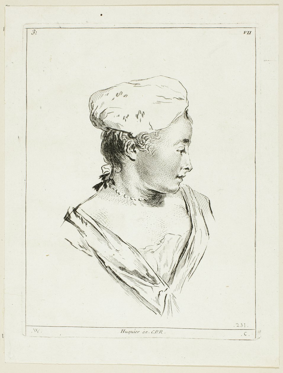 Kvindens hoved af Anne Claude Philippe Caylus