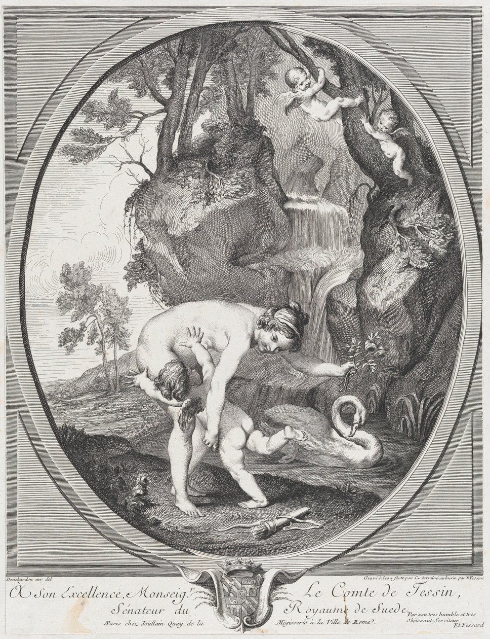 Venus Catching Love eller Venus Flogging Love, ca. 1741. Skaber: Caylus, Anne-Claude-Philippe de, Etienne Fessard. af Anne Claude Philippe de Caylus, Etienne Fessard