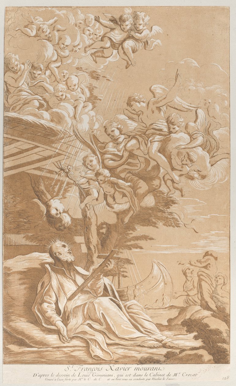 Saint Francis Xaviers død, ca. 1729. af Anne Claude Philippe de Caylus