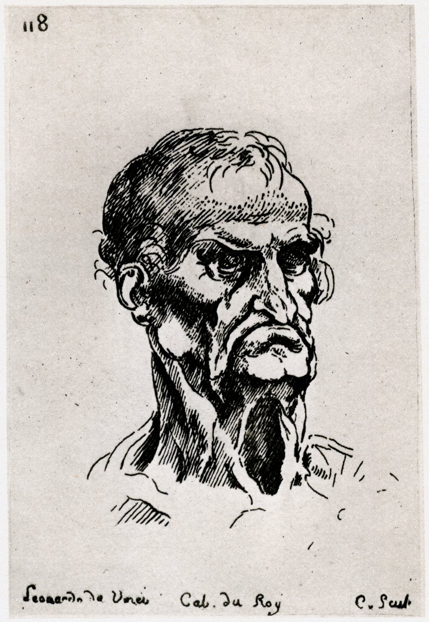 Tegning efter Leonardo de Vinci, c1710-1765 1924 af Anne Claude Philippe de Caylus