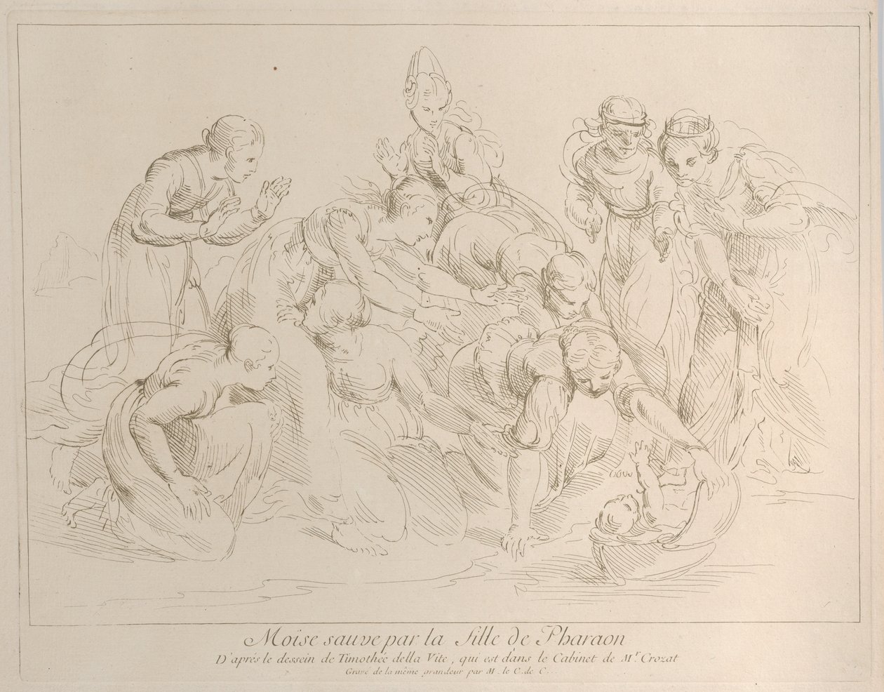 Moses reddet af Faraos datter, ca. 1729. af Anne Claude Philippe de Caylus