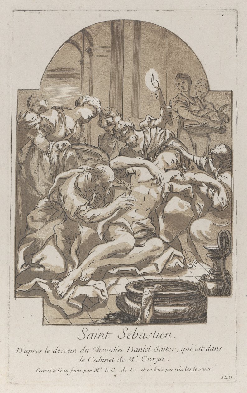Sankt Sebastians martyrium, ca. 1729. af Anne Claude Philippe de Caylus