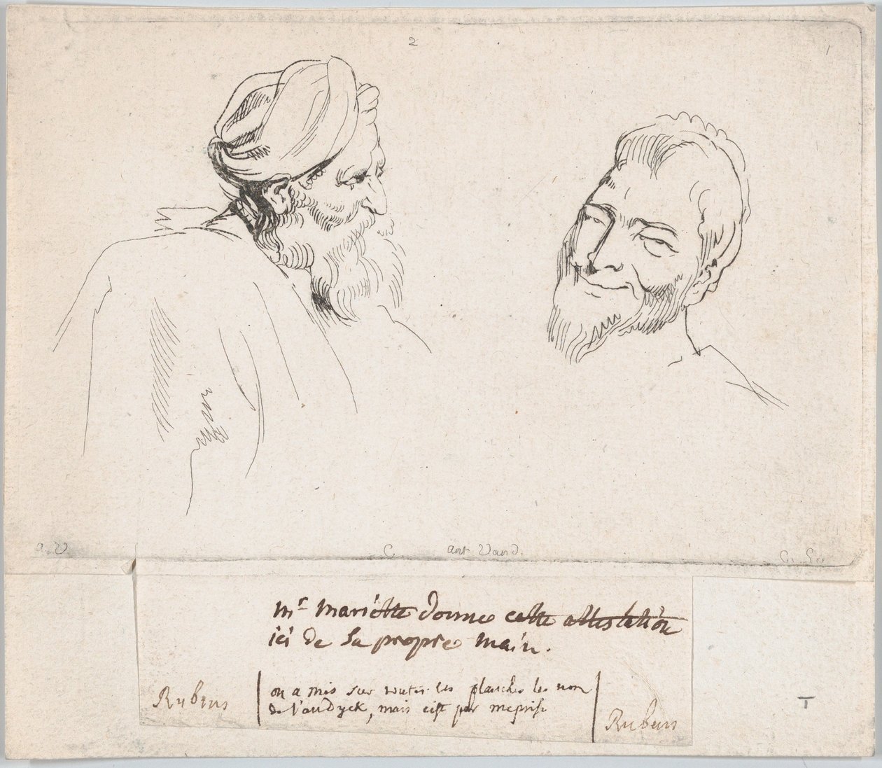 To studier af hoveder, 1735. af Anne Claude Philippe de Caylus