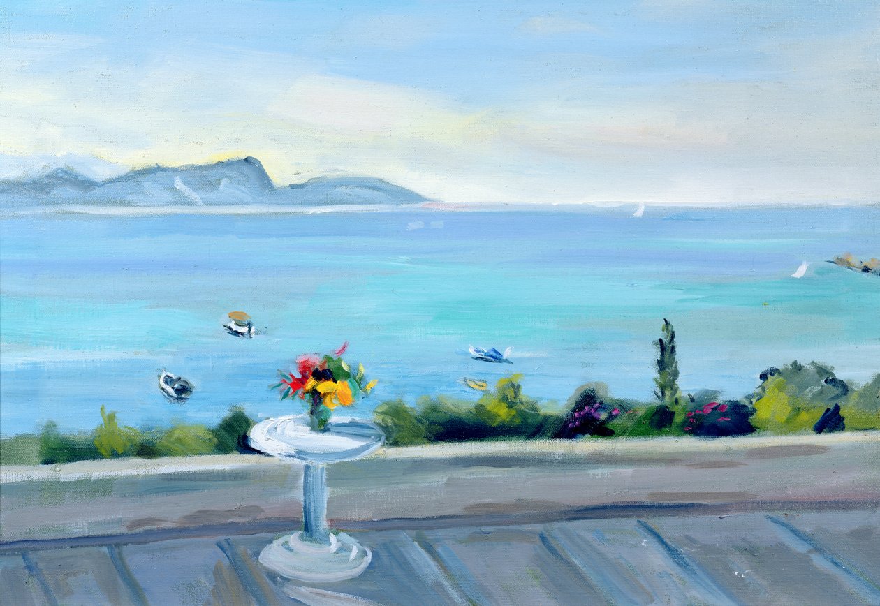 En terrasse med udsigt over havet af Anne Durham