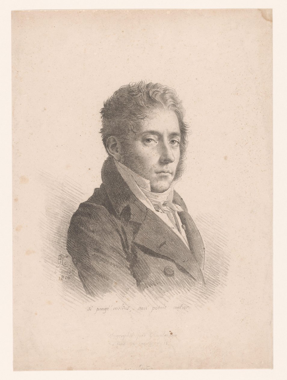 Portret af Marie Philippe Coupin de la Couperie Hvis malingen er bedre, kunne den ikke være bedre (titel på objektet) af Anne Louis Girodet Trioson