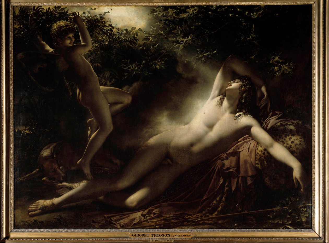 Endymions søvn eller Endymion, Måneeffekt. Maleri af Anne Louis Girodet af Roussy Trioson (Roucy Trioson af Anne Louis Girodet de Roucy Trioson