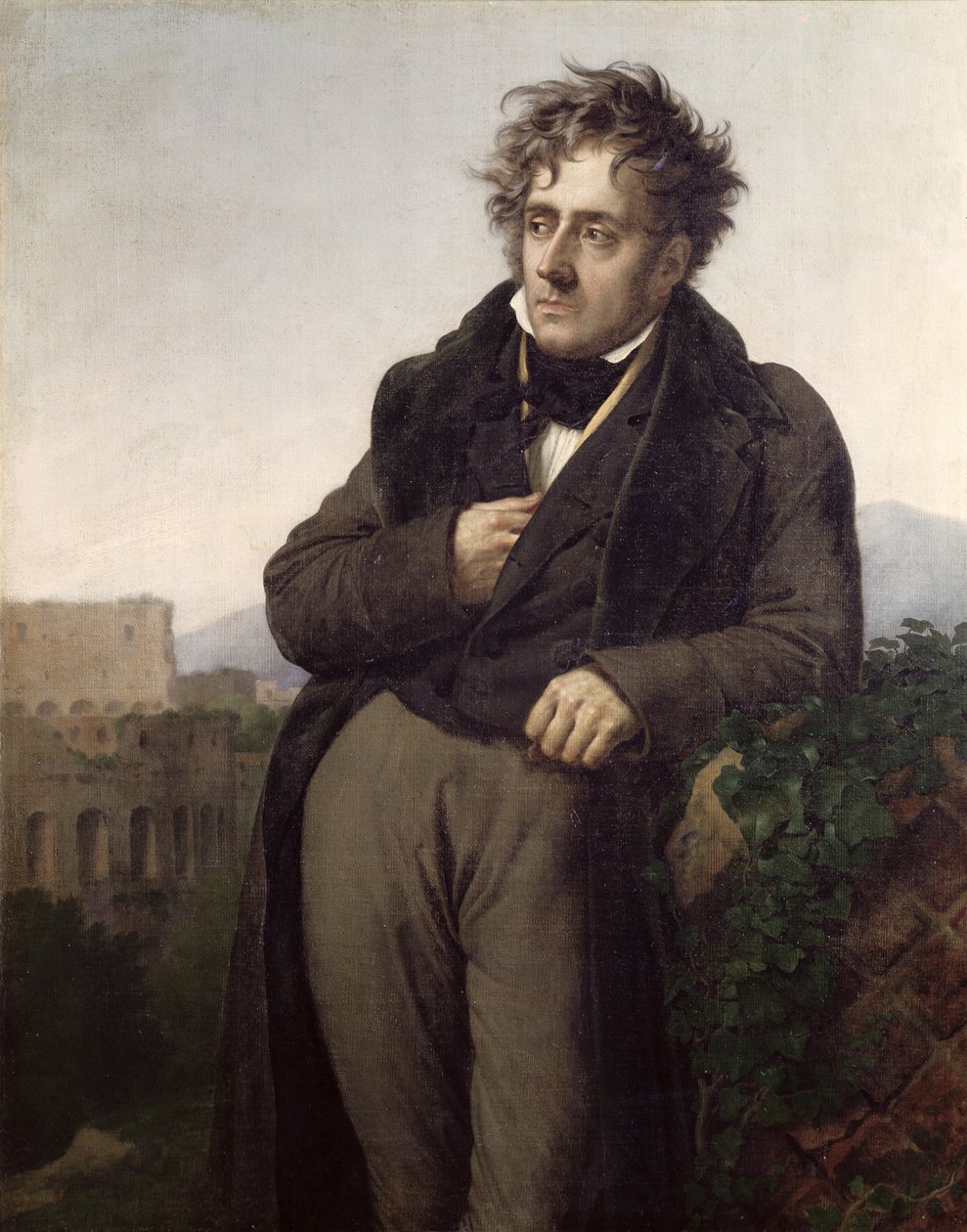Portræt af Francois Rene (1768-1848) Vicomte de Chateaubriand, ca. 1811 (se også 75712) af Anne Louis Girodet de Roucy Trioson