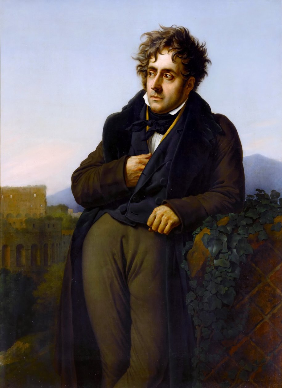 Portræt af François-René, viscount of Chateaubriand 1768-1848 af Anne Louis Girodet de Roucy Trioson